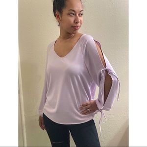 NWT Lavender Blouse with tied sleeves